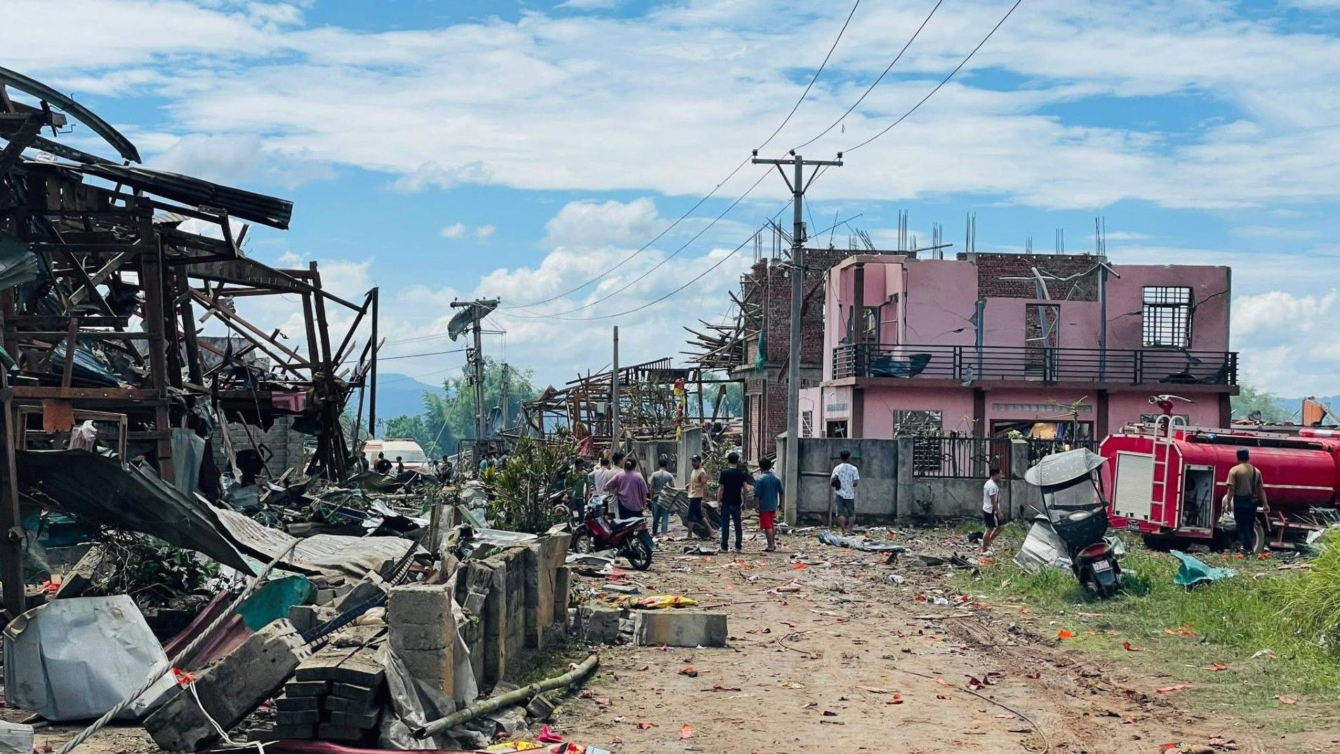 Blast in rebel-held Myanmar kills dozens