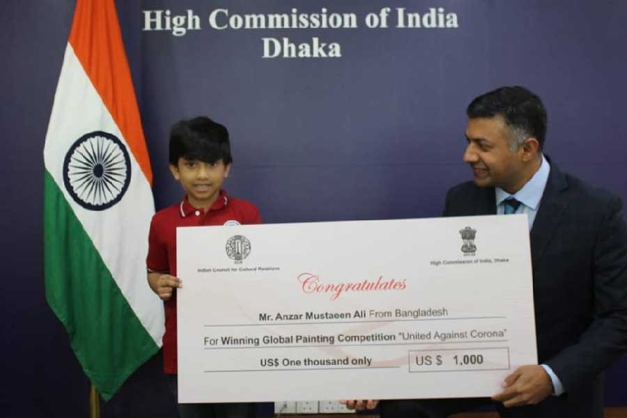 BD boy wins global art contest by ICCR