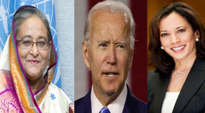 Hasina felicitates Joe Biden, Kamala Harris