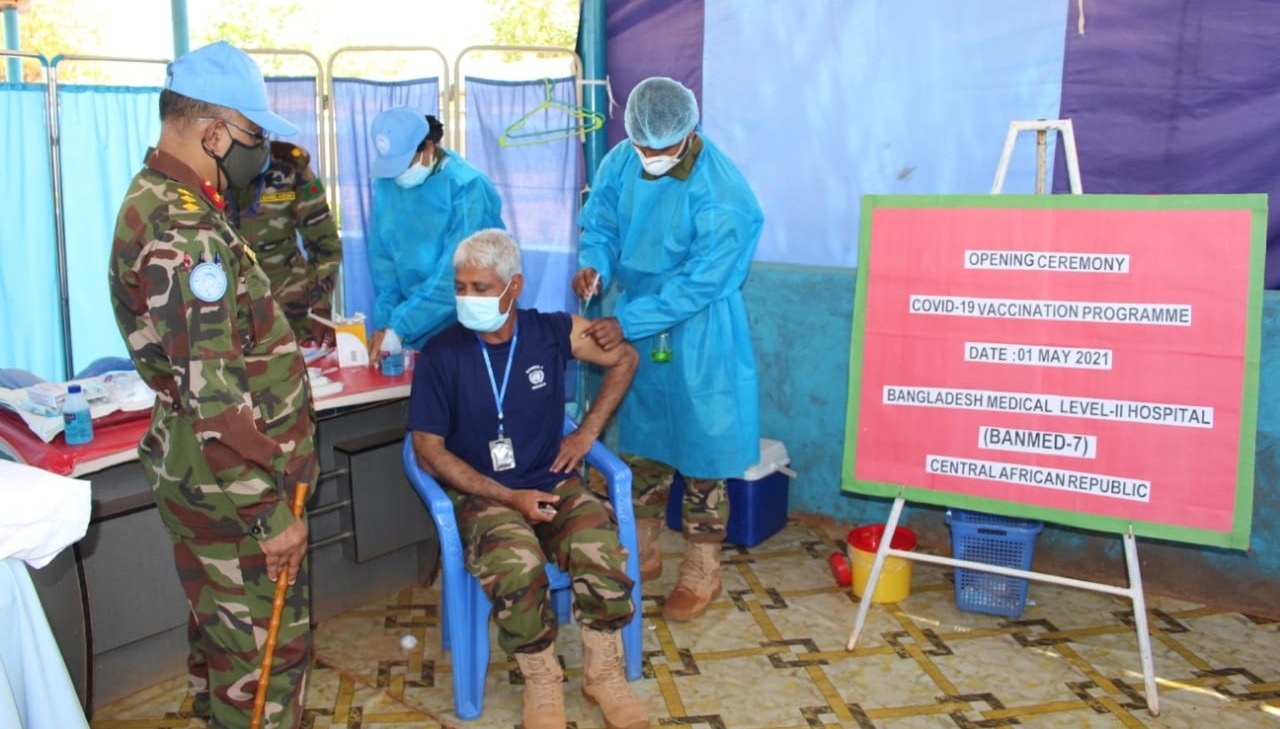 Covid-19 vaccination started for Bangladeshi peacekeepers in UN peacekeeping mission