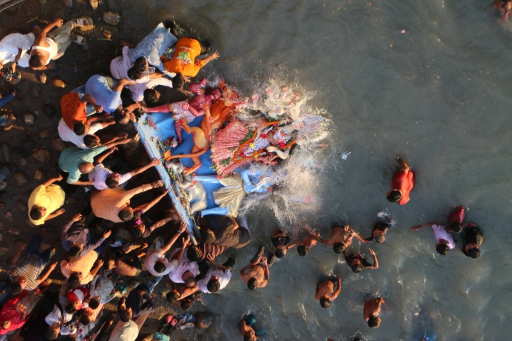 Durga Puja ends with immersion of idols