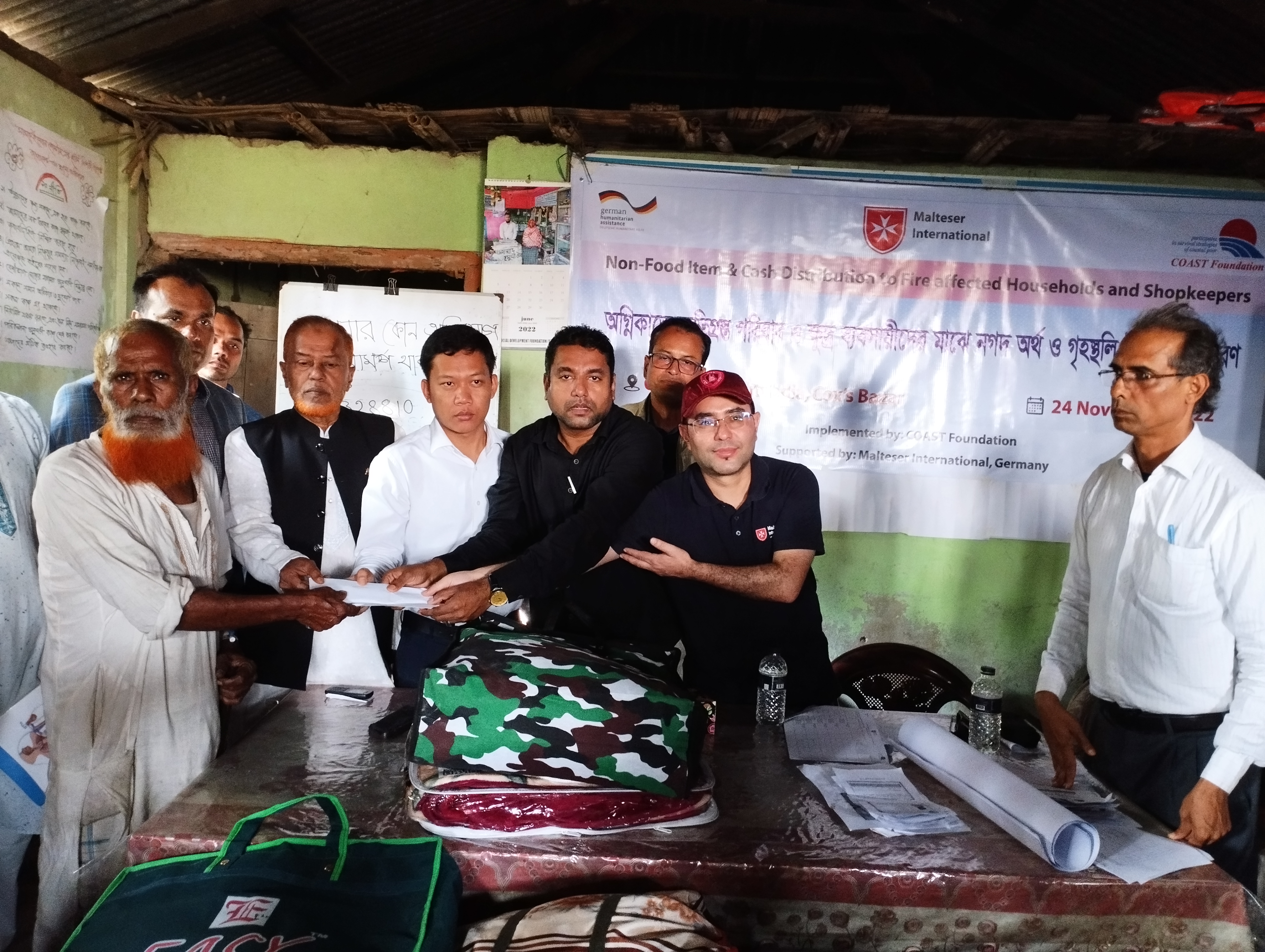 43 Fire affected families received Cash and Non-Food Items in Kutubdia