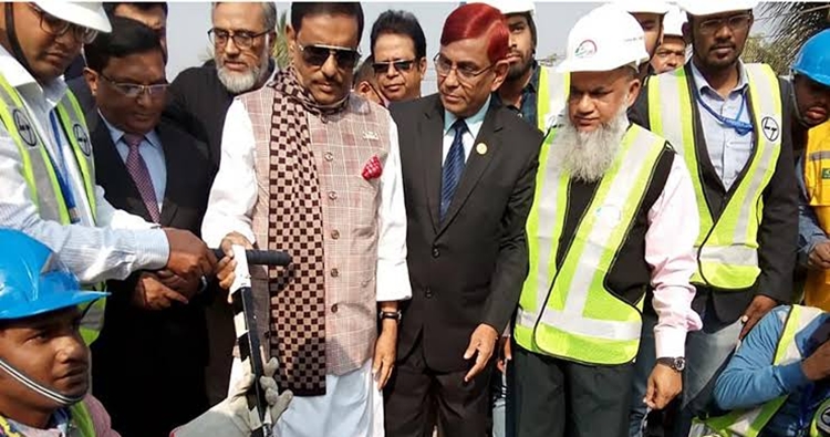 Quader inaugurates installation of metro rail tracks