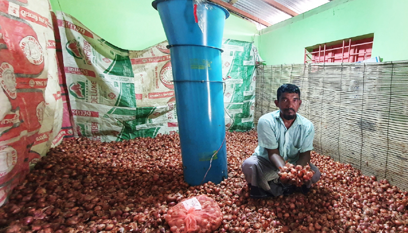 Use of airflow machines in storage transforming onion farmers' fortunes in Faridpur