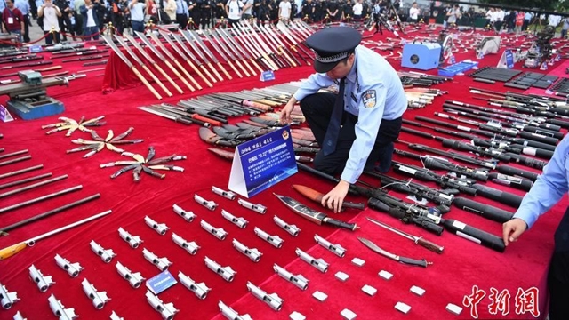 Over 140,000 illegal guns, explosives destroyed in China