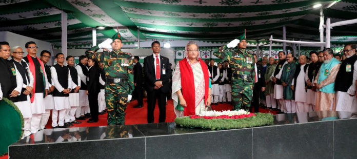 AL pays homage to Bangabandhu on Independence Day