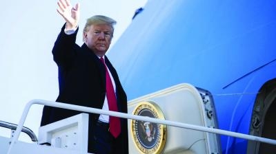 US President Donald Trump reaches India