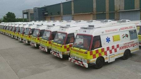 30 ambulances arrive in Bangladesh from India