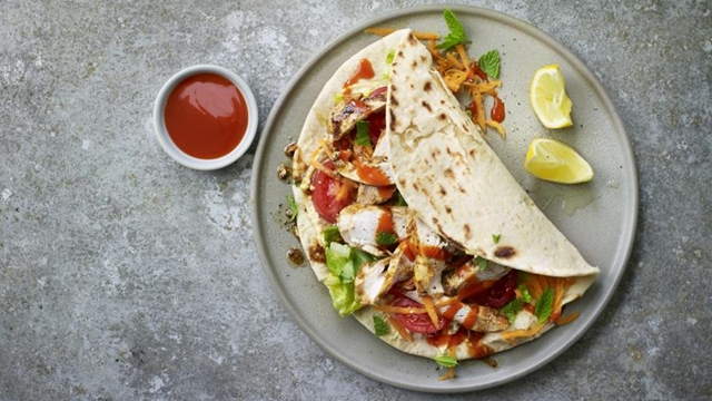 Chicken kebab wrap