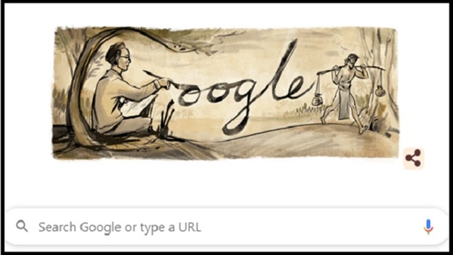 Google Doodle celebrating Zainul Abedin’s 105th birthday