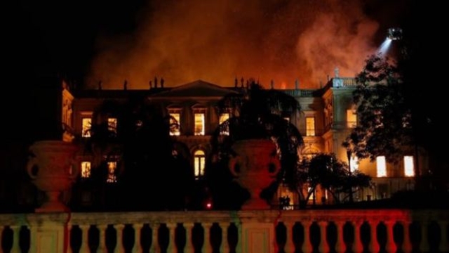 Brazil’s 200-year-old national museum hit by huge fire