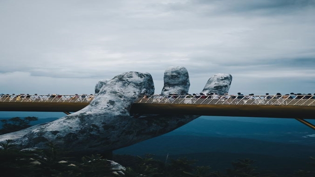 Giant Hands Cradle Vietnam’s New Golden Bridge