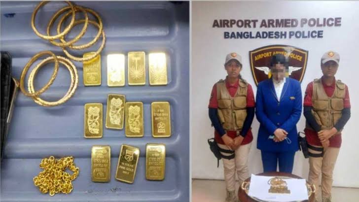 শাহজালালে প্রায় ২ কেজি স্বর্ণসহ আটক কেবিন ক্রু