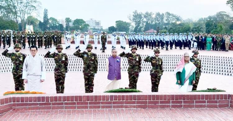 President, PM, Bhutanese King pay homage to Liberation War martyrs