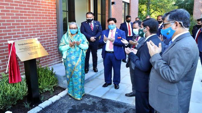 PM opens 'Bangladesh House' in USA's Maryland