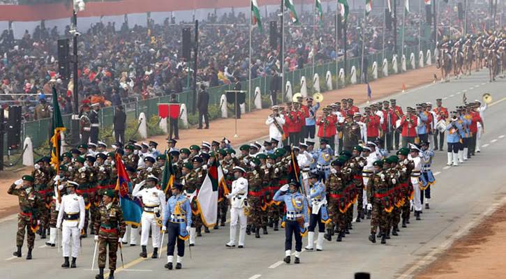 Bangladeshi tri-service contingent leads India's Republic Day parade