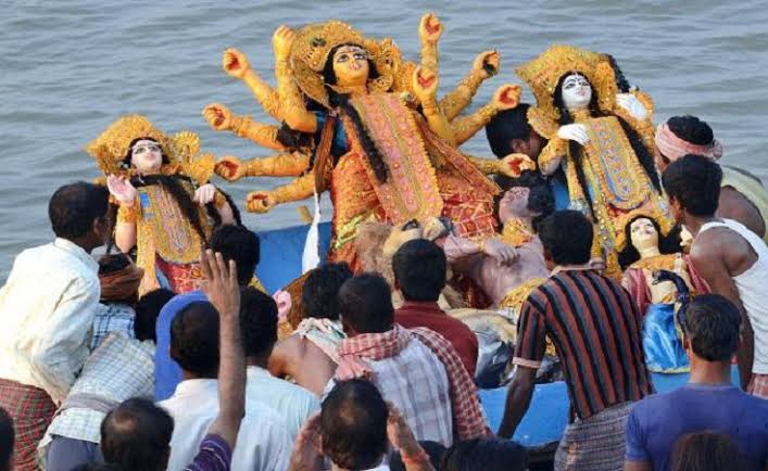 Durga Puja ends with immersion of the goddess idol