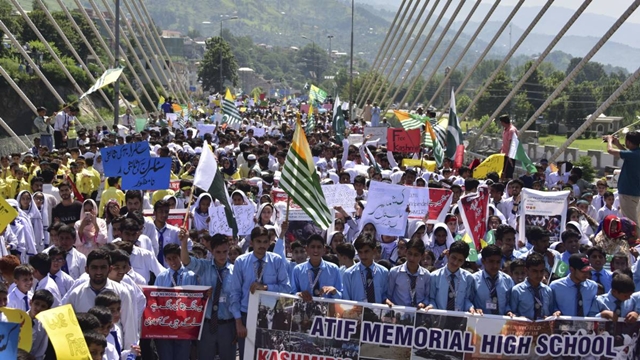 Students rally in Pakistan-held Kashmir against India